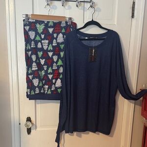 Merry Lane Holiday Christmas Long Sleeve Shirt and pants Size 2X PJ's